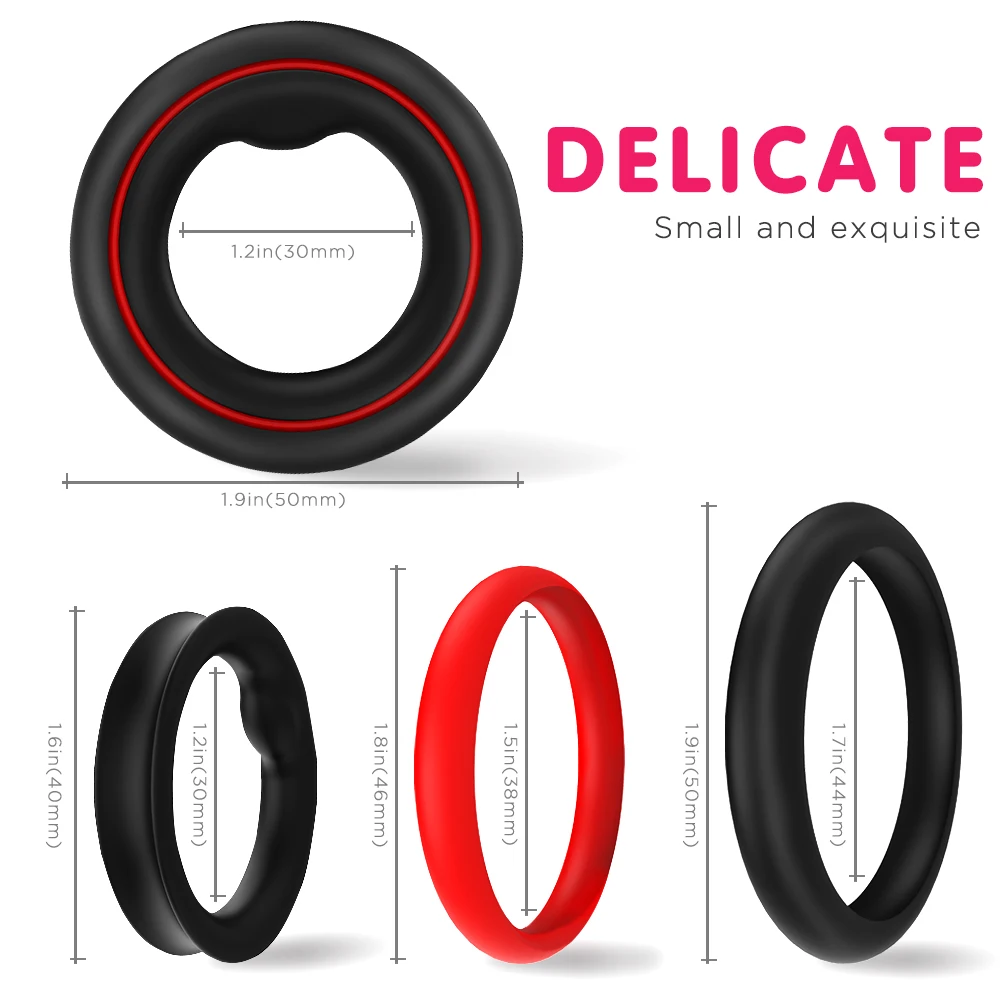 3pcs Penis Rings for Men Cockring Delay Ejaculation High Elasticity Time Lasting Penisring Sex Toys for Men couple sexophop