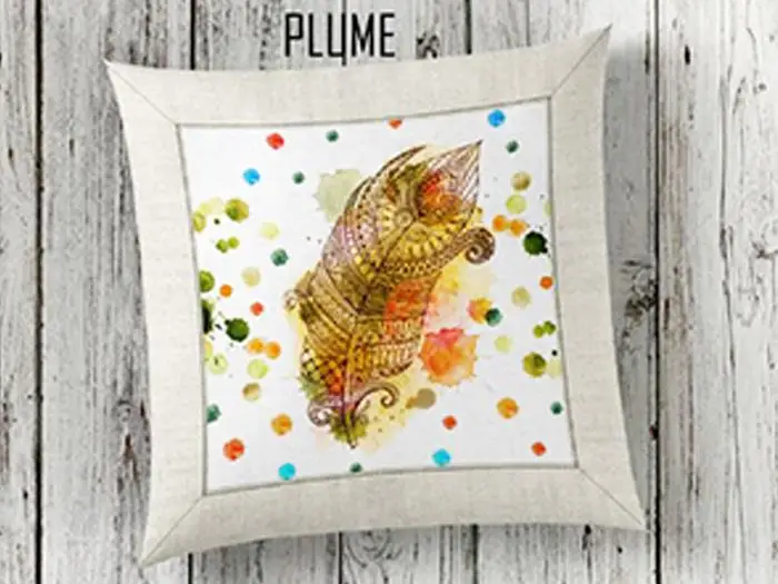 Plume 3d Pillow decorate