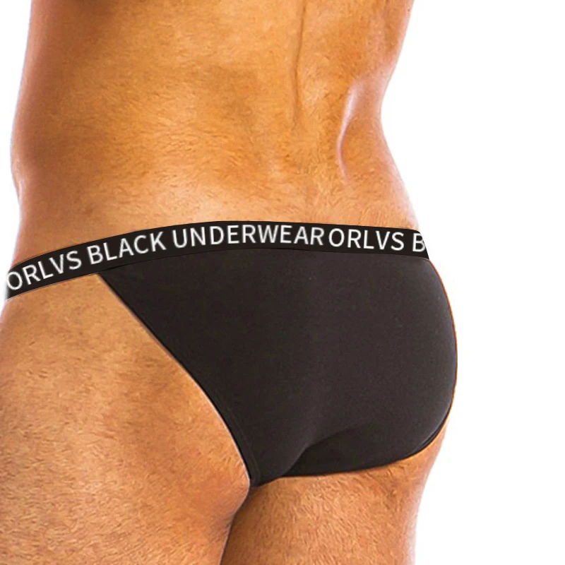 ORLVS Men\'s Underwear Men Sexy Briefs Jockstrap Pouch Cuecas Man Cotton Panties Thongs Mesh Underpants Gay Slip Homme Srting