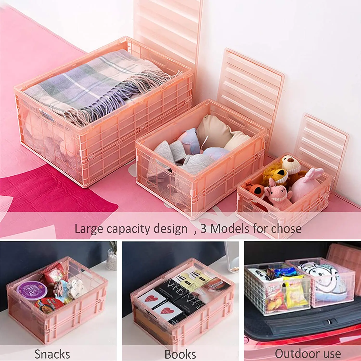 Foldable Storage Boxes, Handle Storage Box, Organization of the Family, Used to Store Clothes Shoes and Books