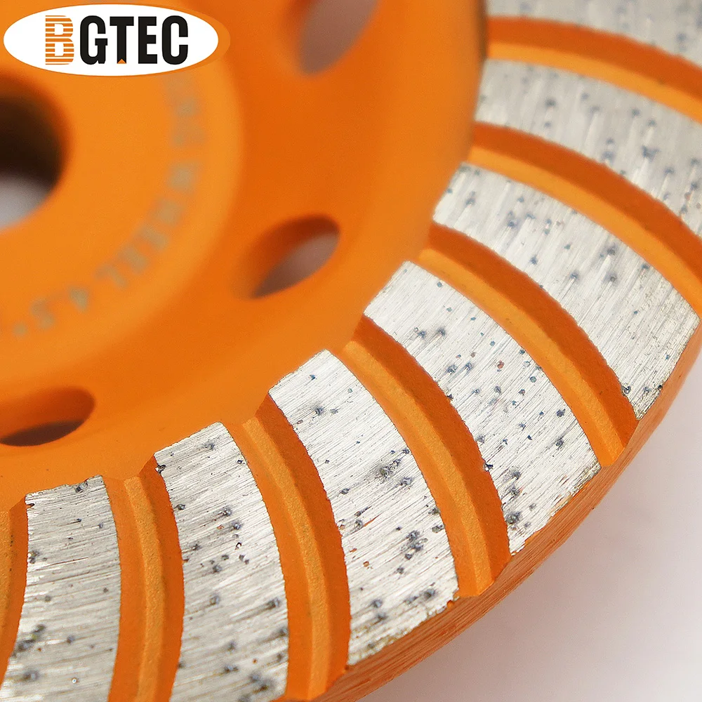 BGTEC 2 Buah Roda Gerinda Baris Turbo Berlian 4.5 Inci 115Mm M14 Benang Cakram Gerinda untuk Beton, Bahan Konstruksi