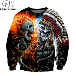 Sudadera de pesca para hombre otoño estampado 3D calavera nativa KJ503