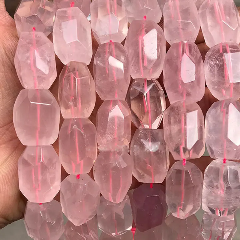 Natural Raw Material Freeform Faceted Quartzs Beads For Jewelry Making DIY Accessorries Bead Amazonite Citrines Rose Quaartzs