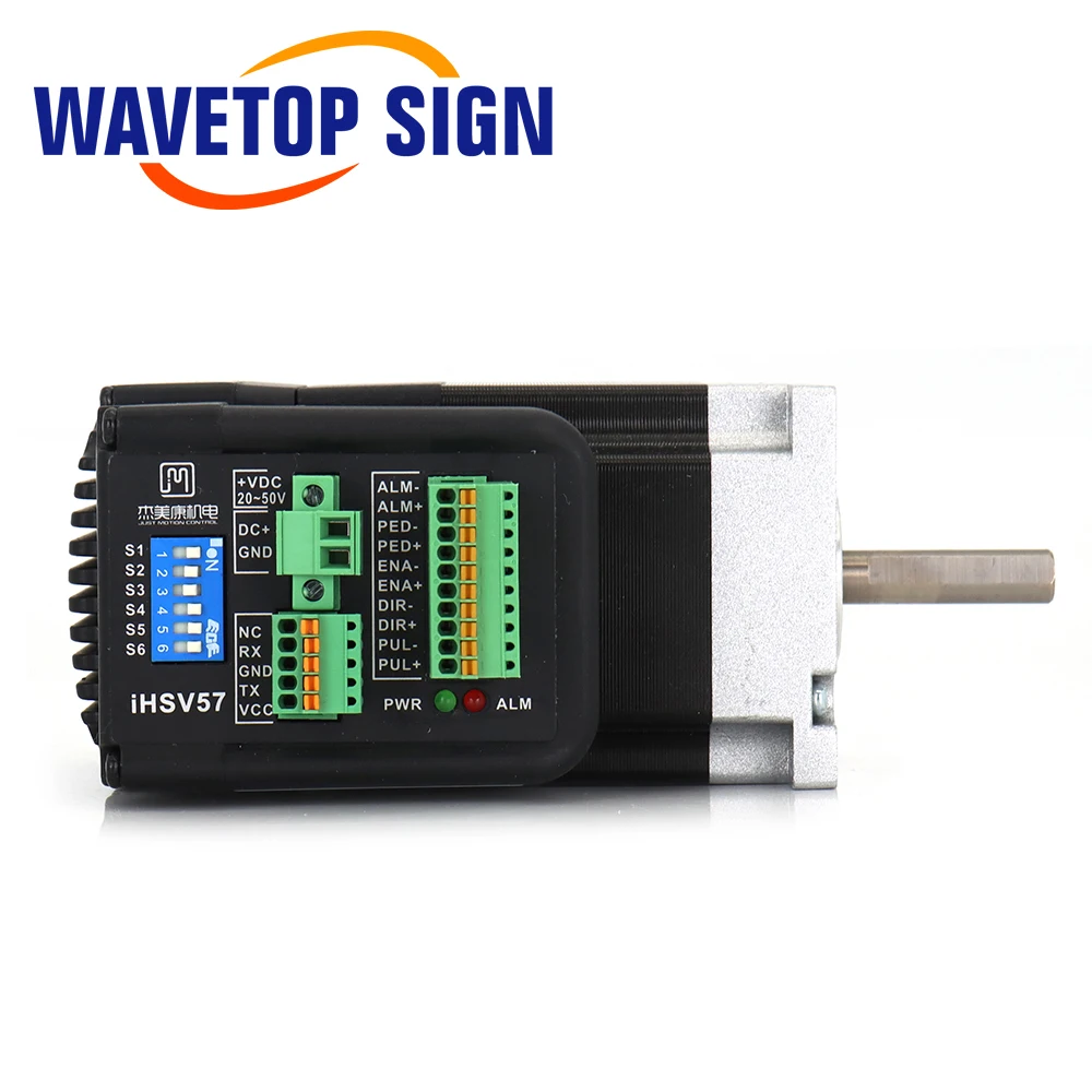 WaveTopSign 미니 서보 모터 및 드라이버, Nema 23 통합 AC 서보 모터, 100W, 0.29N.m, 3000RPM, 3.5A, 36VDC 샤프트, 직경 8mm, 57x76mm