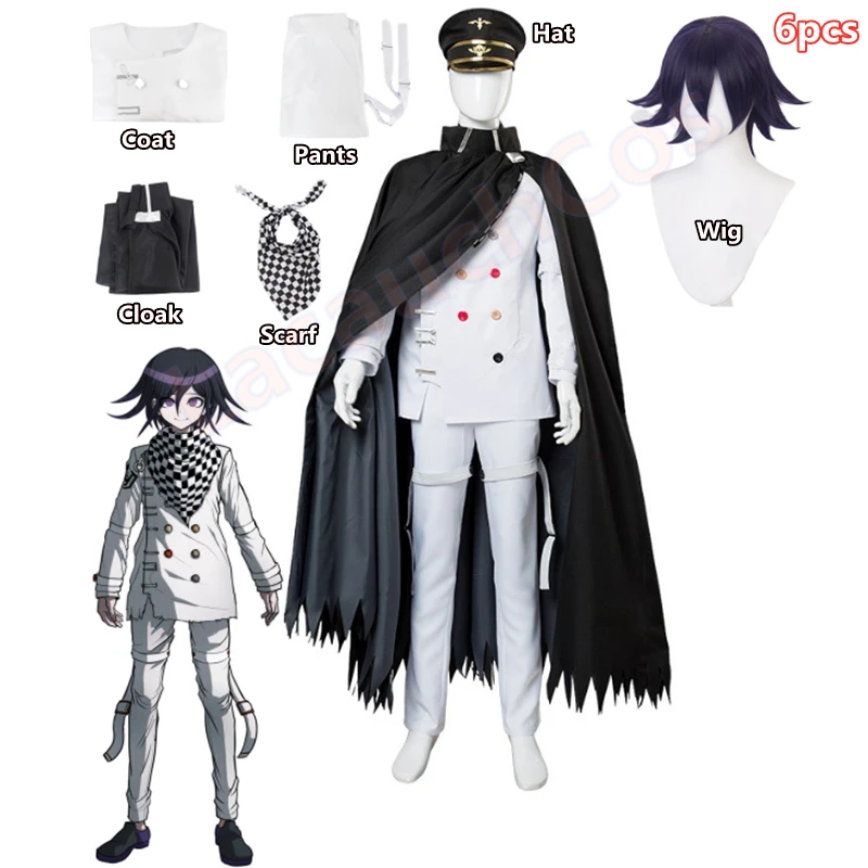 Anime Cosplay Costume Cloak Danganronpa V3 Kokichi Oma President Oma Cosplay Wig and Hat Halloween Carnival Party Costumes