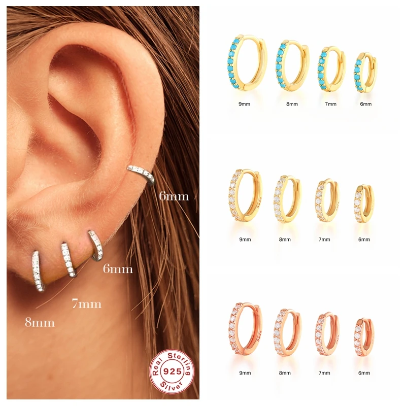 CANNER Circle Earrings 925 Sterling Silver Huggie Hoop Earring for Women Piercing Aretes orecchini donna Party Wedding Jewelry