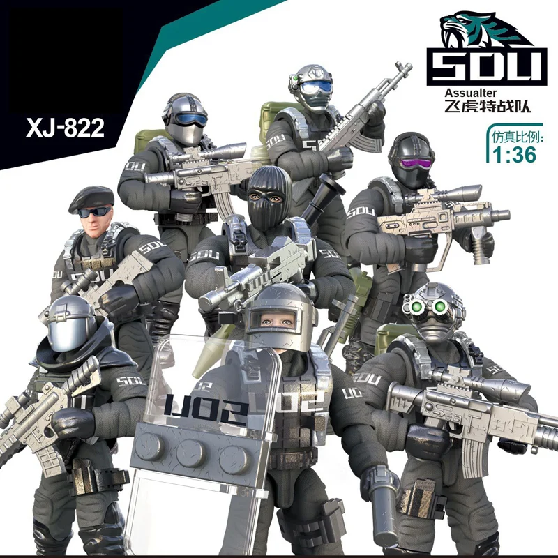 

Modern Military Poice Special Duties Unit S.D.U Army Forces Building Bricks Swat Figures Weapons Mega Blocks Toys For Boys Gifts