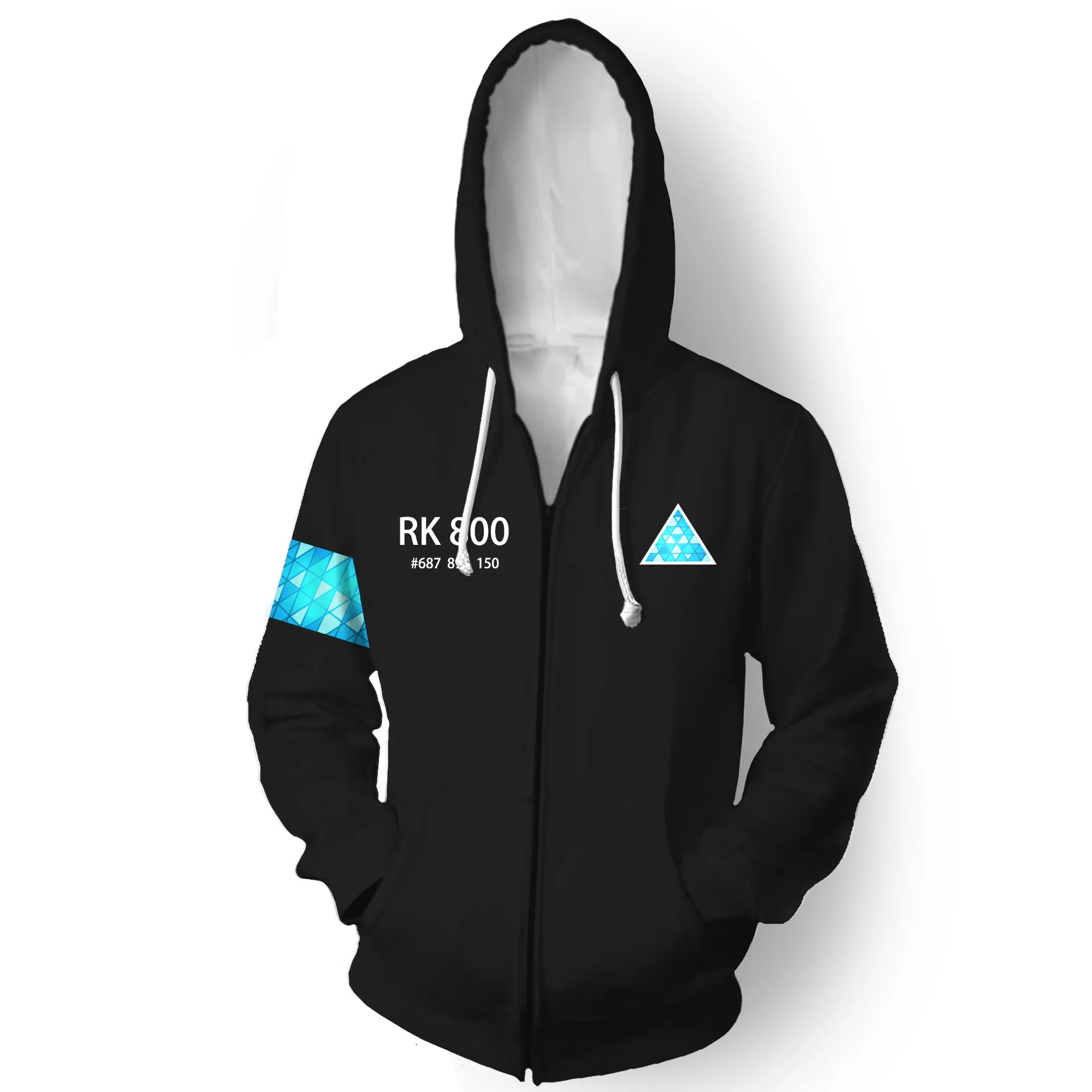 Anime game Detroit: Become Human RK800 Connor Cosplay clothing digital printing Hooded Sweatshirt top coat