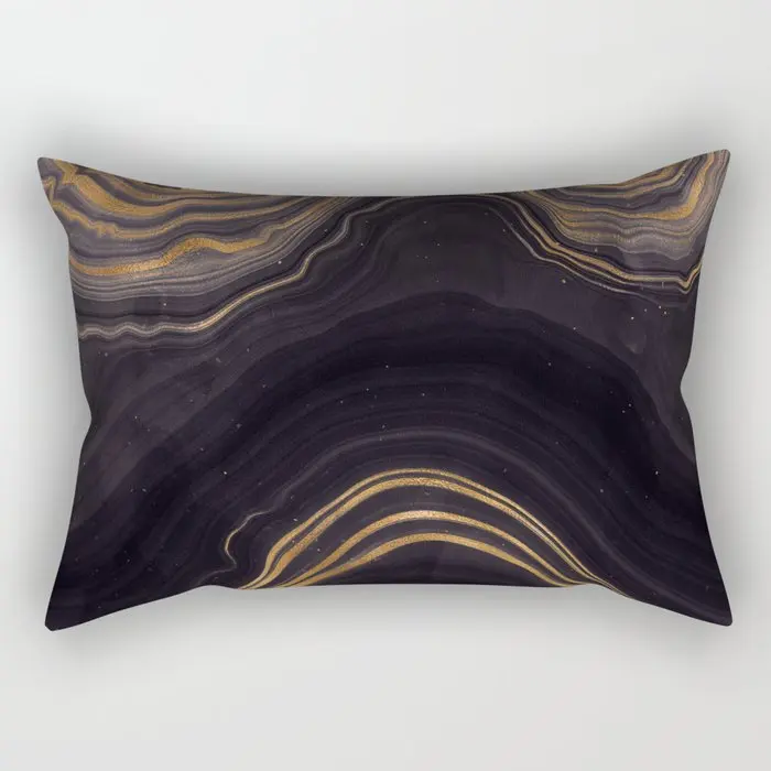 Black gold agate pattern Plush pillowcase，cushion covers 40x40,45x45,50x50,60x60 30x50 40x60，home living room decoration