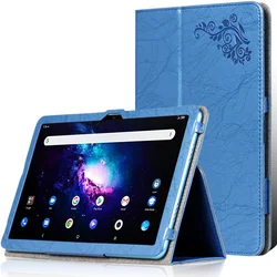 For TCL 10 Tab Max 4G 10.36 Android 9296G Tablet Case Print PU Leather Folding Stand with Hand Holder Magnetic Cover 9295G