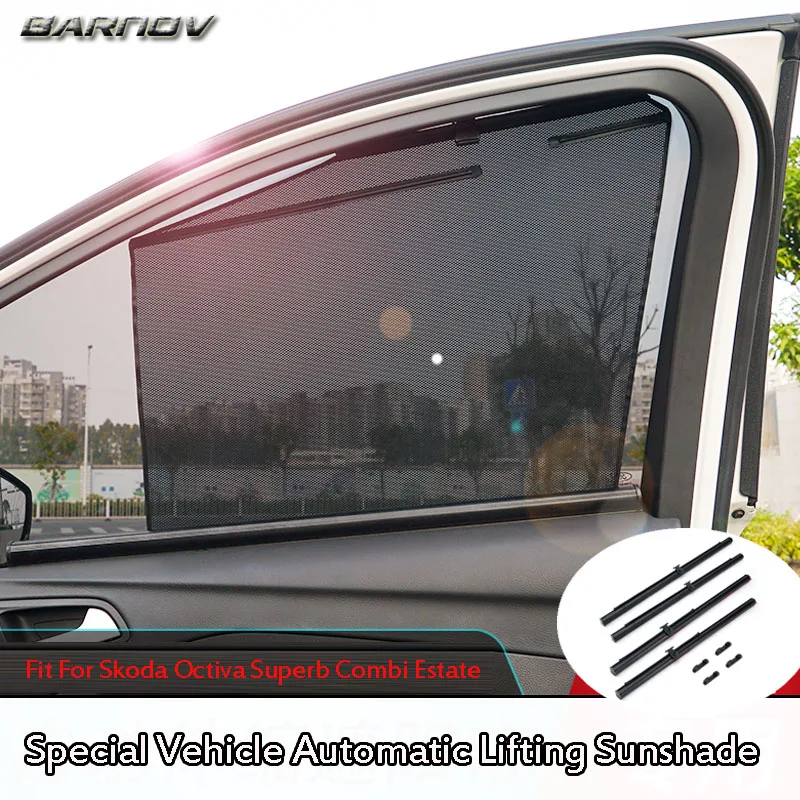 

For Skoda Octiva Superb Combi Estate Special Side Window Automatic Lifting Sunshade Sunscreen Insulation Telescopic Curtains