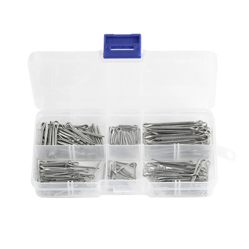 

Galvanized Elastic Split Pin Safety Pin Assorted Sizes Zinc Plated Steel Hard Case Link Split Cotter Pin high quality 175PCS