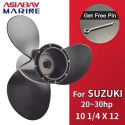 For Suzuki Outboard Propeller 20hp 25hp 30hp 10 1/4x12 Boat Motor Aluminum Screw 3 Blade 10 Spline Fit 20 25 30 Hp 10.25*12inch