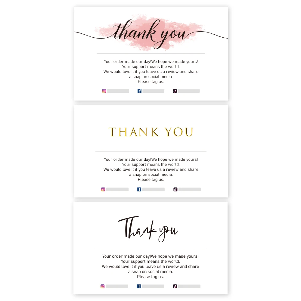 30 Pieces Thank You For Your Order Card Custom Write Your Business Card Small Business Gift Decoration Label Goods Follow Card