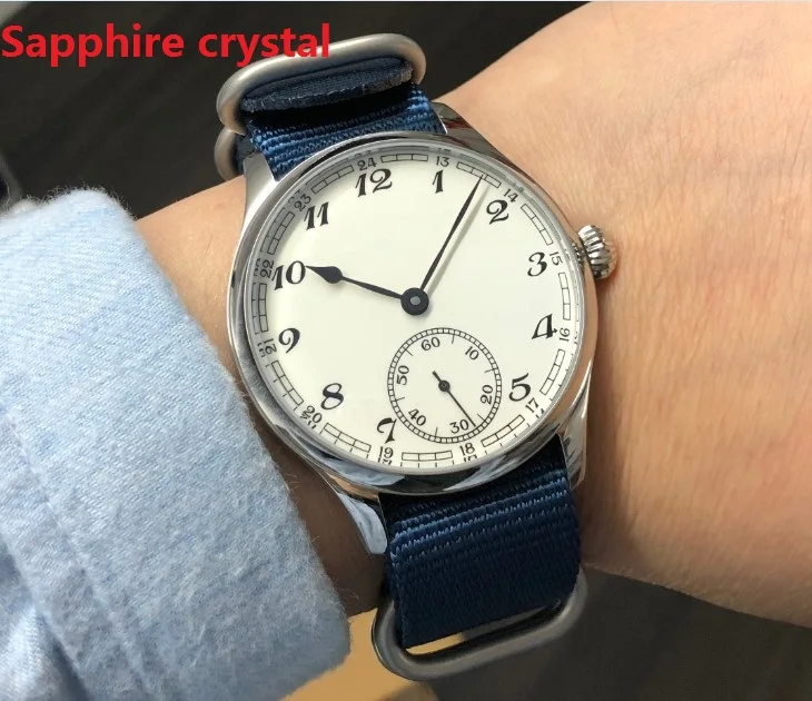 

Sapphire Crystalnew fashion 44mm NO logo Enamel White dial Asian 6498 17 jewels movement Men's Mechanical watches GR45-20