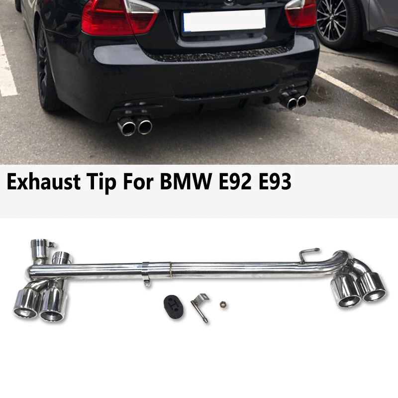 Car exhaust For BMW E90 E92 E93 330i 320i 325i in 2006-2012 Stainless Steel Exhaust Tip Quad Muffler Tip For Stock Bumper