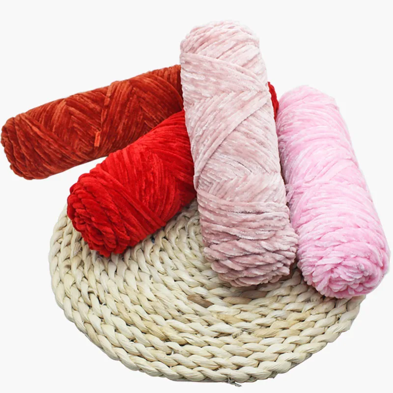 100g / 80M Chenille Velvet Yarn Knitting Wool Thick Warm Crochet Knitting Yarns Cotton Baby Wool DIY hand-knitted Sweater