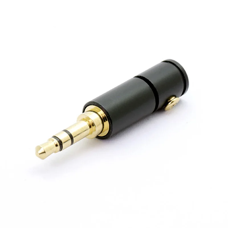 2PCS 3 Poles 3.5mm Stereo Connector with Screw Lock Gold Plated Jack 3.5mm Stereo Male Plug Wire Connector Headphone Jack