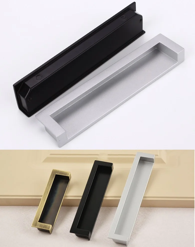 2Pcs/Lot Zinc Alloy Recessed Handle Built-in Finger Pull Handle Integral Knob For Cabinet Cupboard Closet Mortise Brass Bronze