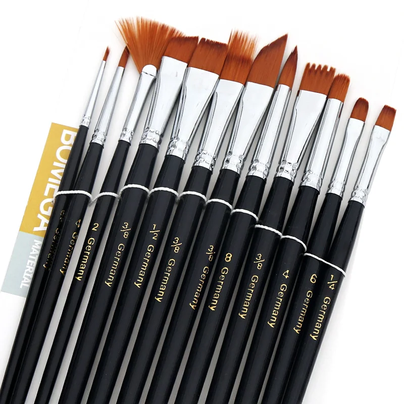 

12Pcs Multiuntion Watercolor Paint Brushes Set Nylon Hair Painting Brush Variety Style Short Rod Oil Acrylic Painting Brush Pen