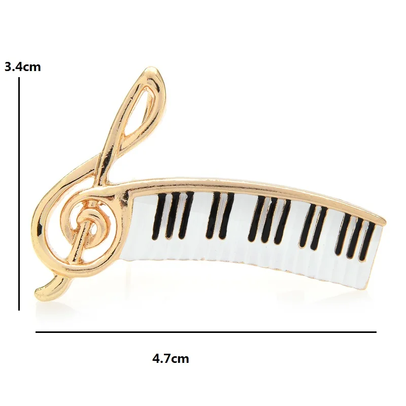 Wuli&baby Enamel Music Note Brooch Piano Keys Brooches For Women Ane Men Teacher and Musican Jewelry Accessoeris Gift