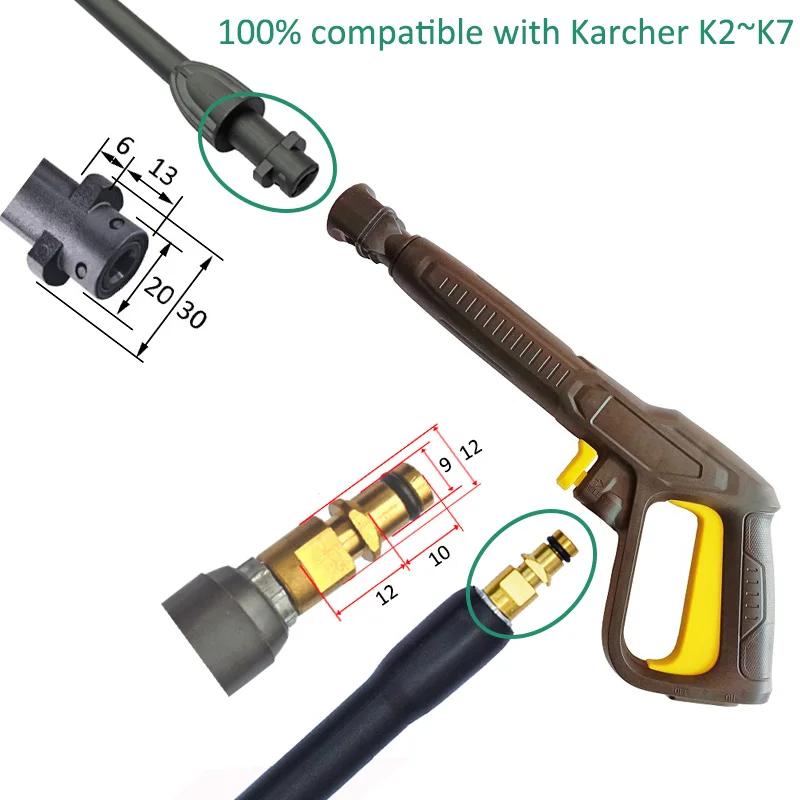 Karcher-Pressure Washer Gun, Lavadora de carros, Water Spray, High Pressure Water Gun para Karcher K2 ~ K7