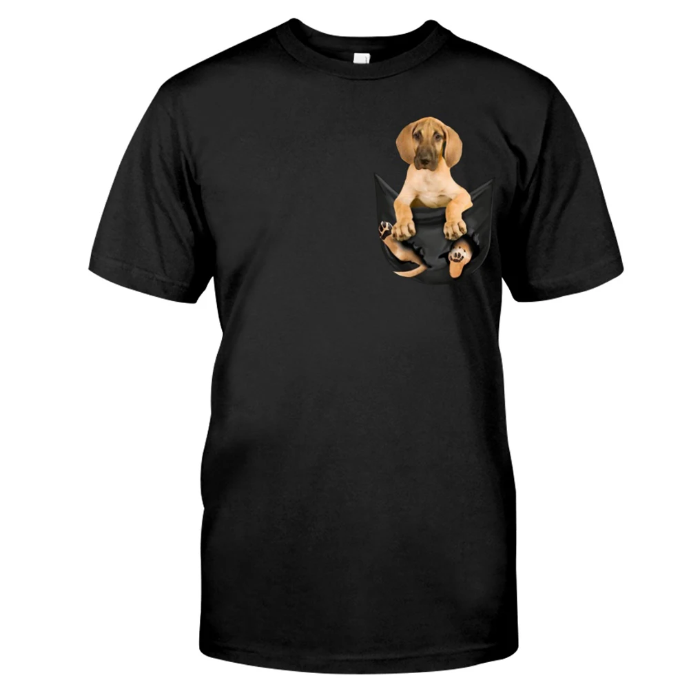 CLOOCL Cotton T-Shirts Fashion Bull Terrier Pocket Printed Shirt Men for Women Shirts Tops Funny Cotton Black Tees Drop Shipping
