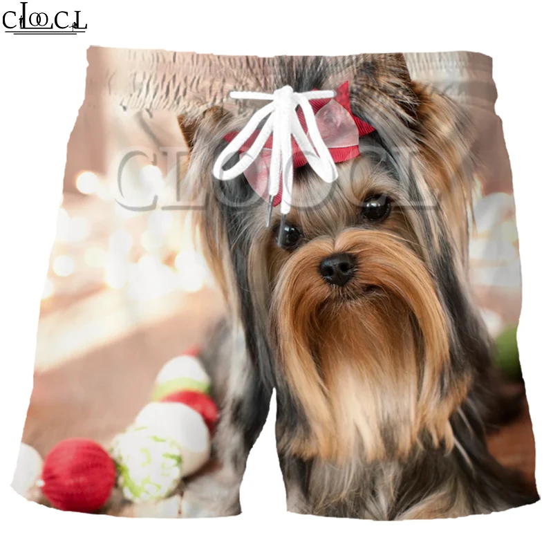 CLOOCL Animal Pet Dog Yorkshire Terrier Fashion Shorts Cosplay 3D Print Men Casual All-match Classic Fashion Pant