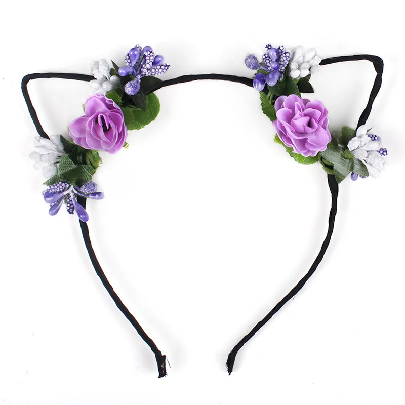 Korean Cloth Floar Flower Headband Angel Costume Halloween Festival Hair Accessories for Women  Makeup