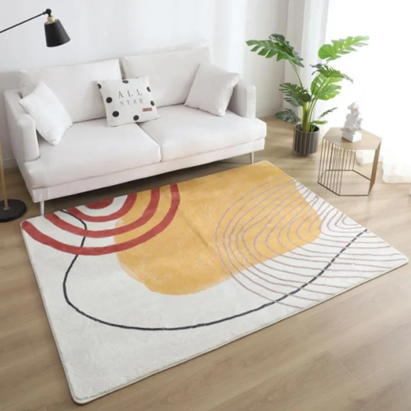 

Carpet For Living Room Nordic Simplicity Geometric Abstraction Soft Rug Hotel Decor Anti Slip Chair Cushion Home Bedside Mat