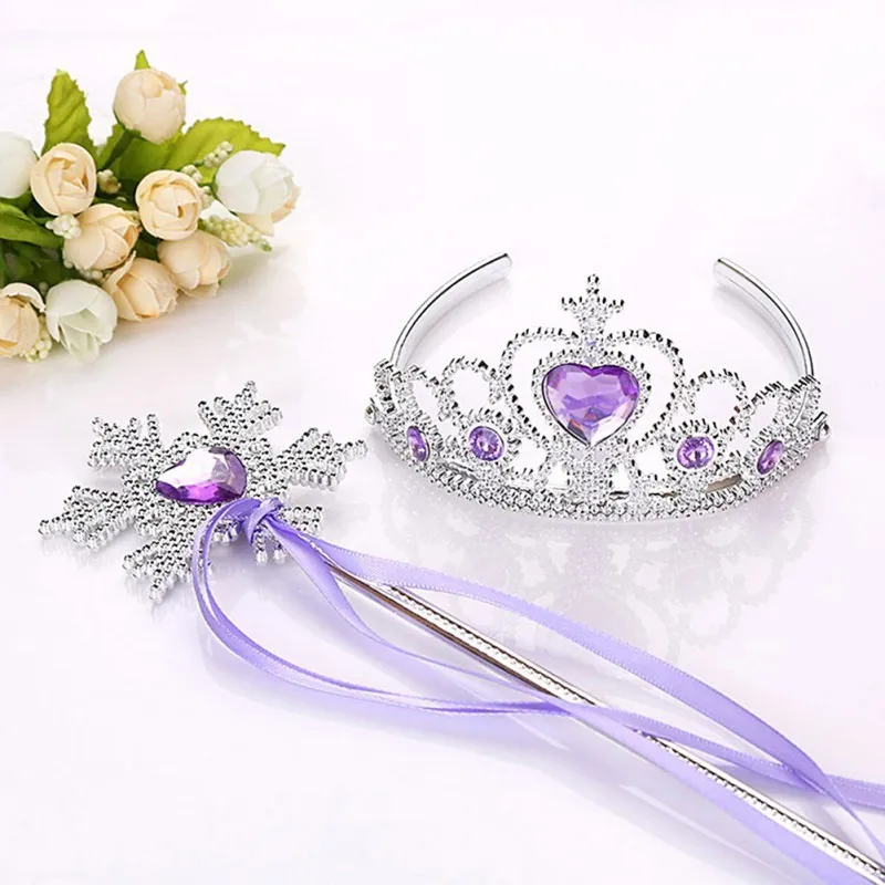 1 Set Of Wand Crown Set Princess Jewelry Girly Heart Sweet And Fashionable