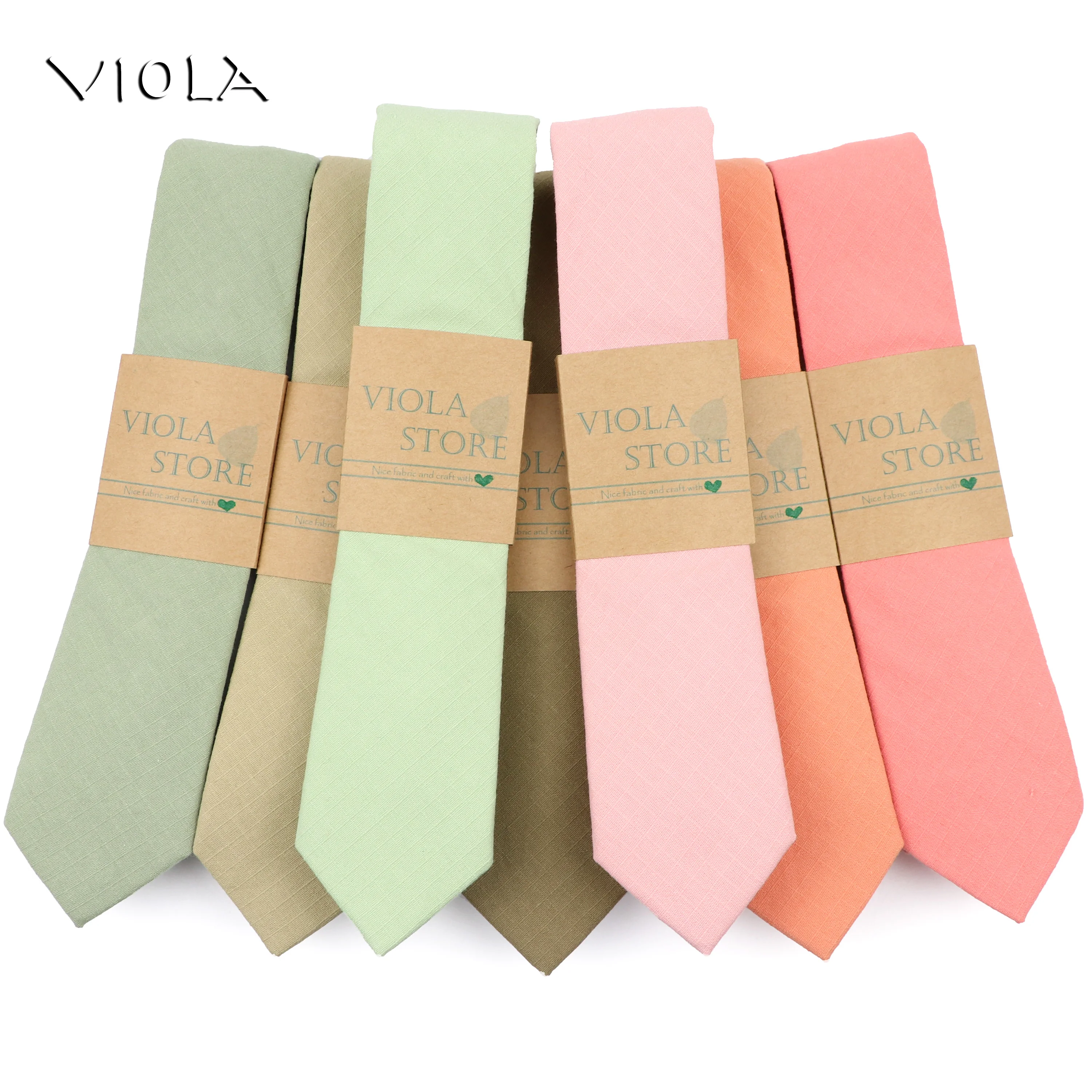 

Nice Color Sage Green Pink Peach Solid Cotton Necktie 6cm Skinny Wedding Party Suit Tuxedo Men Tie Gift Bowtie Cravat Accessory