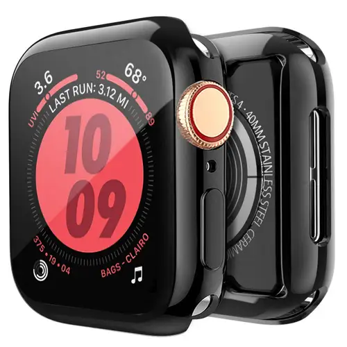 Imagen 2 del producto Funda para funda de Apple Watch de 44mm/40mm 42mm/38mm, accesorios, Protector de pantalla de parachoques de TPU suave alrededor de iWatch Series SE 3 4 5 6