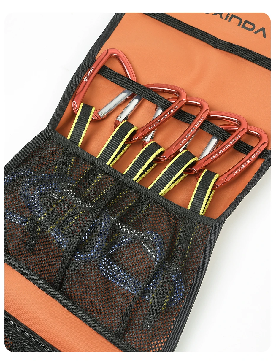 Xinda 320T Nylon-Tasche Wasserdichte Verschleißfeste Schnellverschluss-Karabiner-Tasche Kletterausrüstung Werkzeug-Aufbewahrungstasche – Detail 10