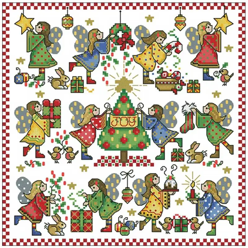 Christmas preparation patterns Counted Cross Stitch 11CT 14CT 18CT DIY Chinese Cross Stitch Kits Embroidery Needlework Sets