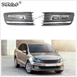 For VW Polo Sedan 2016 2017 2018 2019 car-styling Front Bumper Halogen Fog Lamp Fog Light And Fog Lamp Grille