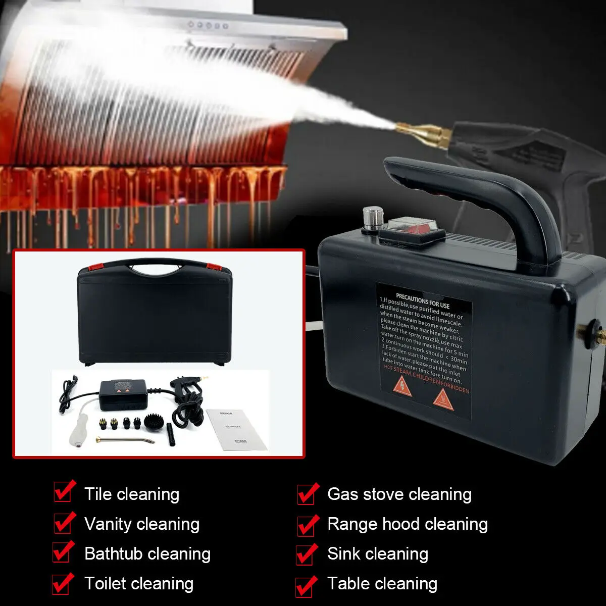 110V-240V High Temperature Steam Cleaner For Hood Air Conditioner Car Mobile Cleaning Machine Pumping Sterilization Disinfector