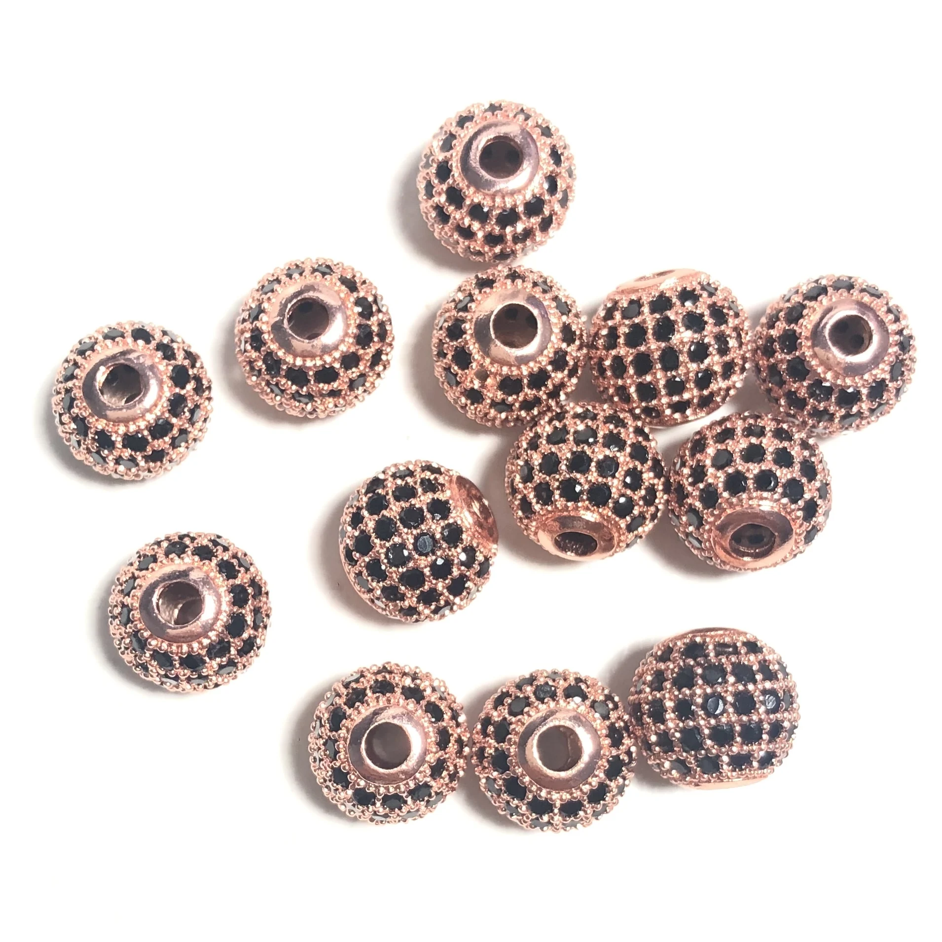 20 teile/los 10mm Disco Ball Spacer Perlen für Frauen Armband, Bling Zirkonia Gepflastert Gold-Überzogene Taille Schmuck zubehör Liefern – Detail 9