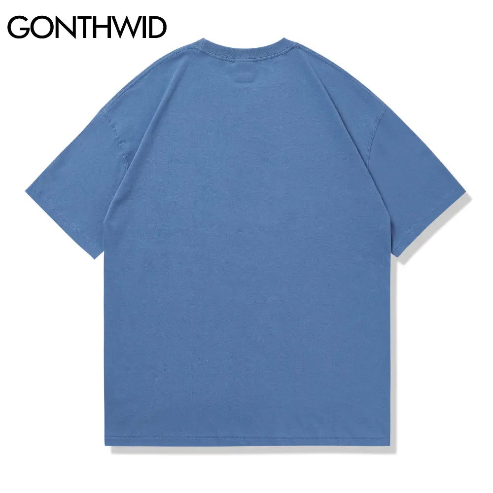 GONTHWID Tshirts Streetwear Harajuku Men Vintage Girl Poster Print Short Sleeve T-Shirts Casual Hip Hop Loose Cotton Tees Tops