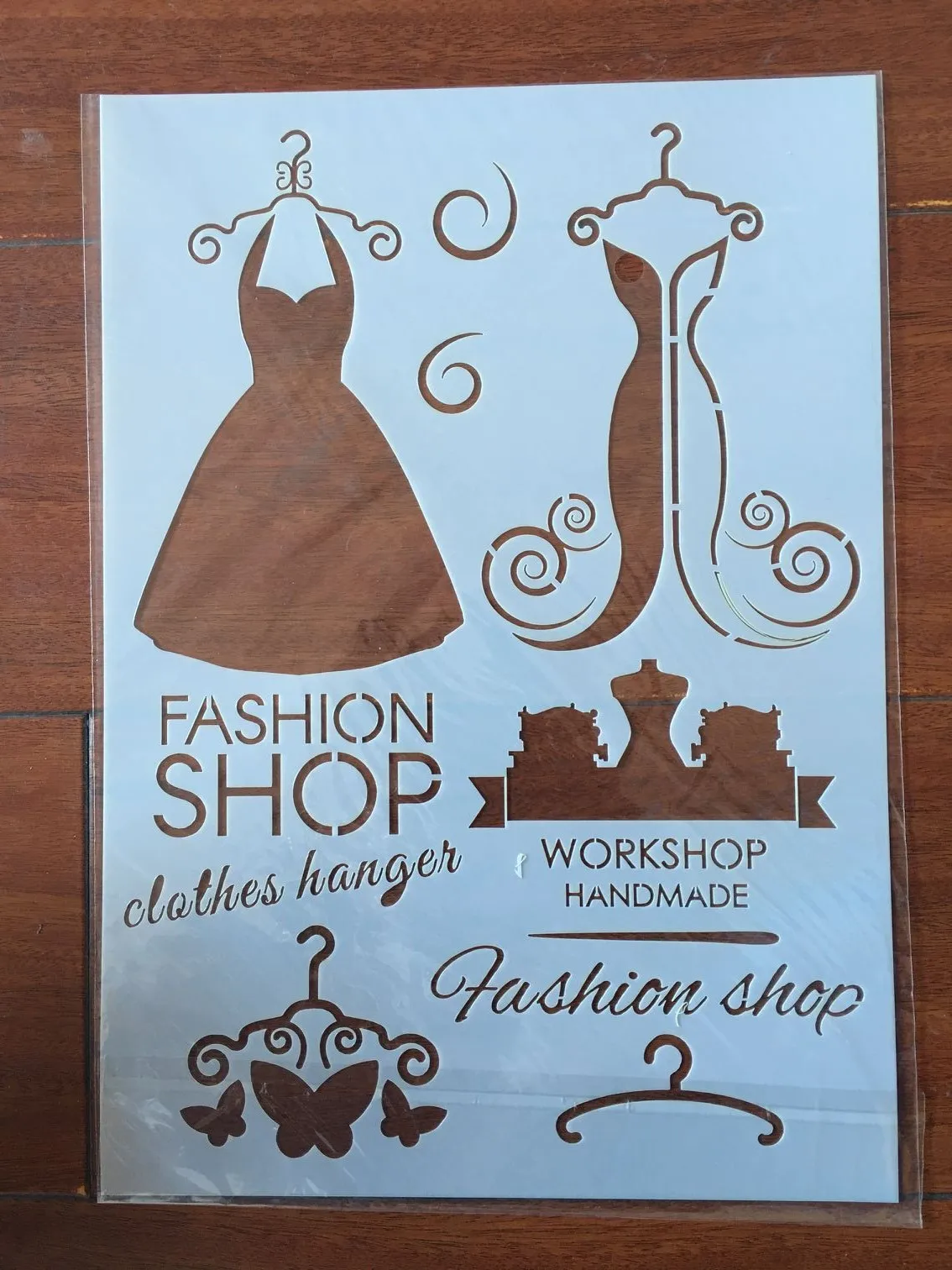 4pcs / set A4 Clothes sewing machine  Stencils Painting Coloring Embossing Scrapbook Album Decorative Template image 4