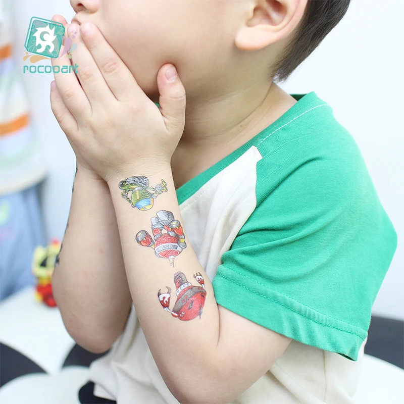 ROCOOART Cartoon Robot Tattoo Stickers  Alien Robot Fake Body Art Waterproof Temporary Tattoo For Kid Party