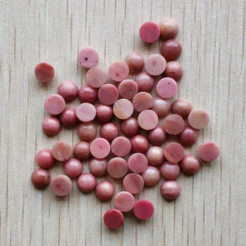 Wholesale 50pcs/lot fashion high quality natural Rhodochrosite round cab cabochon beads for jewelry making 6mm free shipping