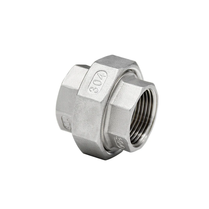 

1/8” 3/4“ 1/2” 1“ 1-1/4” 1-1/2“ 2” BSP Female Thread SS304 Stainless Steel Live Joint Coupling Union Connector Pipe Fitting