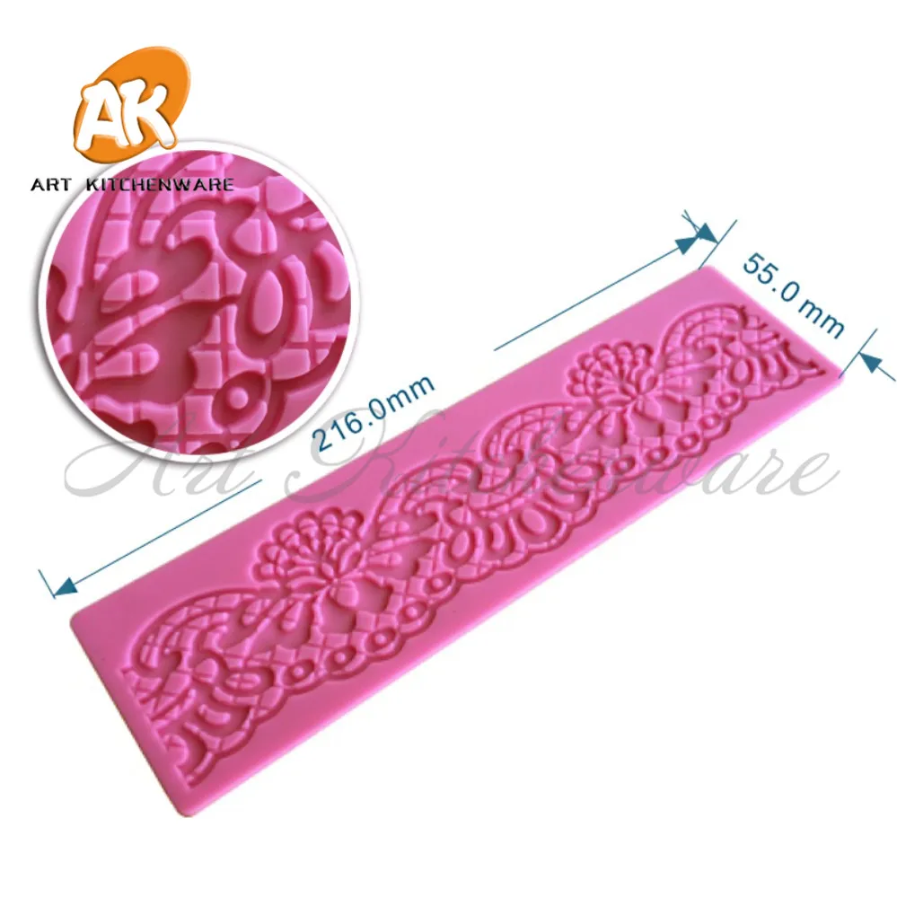 Fashion Lace Mat Silicone Cake Lace Mold Fondant Supplies Cake Decorating Tools Border Decoration Lace Mold