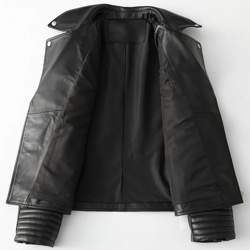 Genuine Women's Spring Autumn Leather Sheepskin Coat Motorcycle Jacket Biker Clothes HQ20-CJX2000A KJ5970