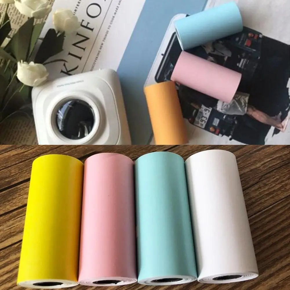 57x25mm Thermal Printing Sticking Paper for MEMOBIRD GT1 GO G3 POS Photo Printer Portable Useful Durable Practical Solid Color