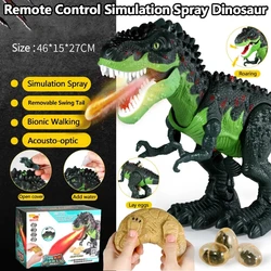 46cm large 2.4G rc dinosaur robot With music Light Walk Sound High Simulation Spray Fire Lay Eggs Dinosaur Robot Toy Kid  Gifts