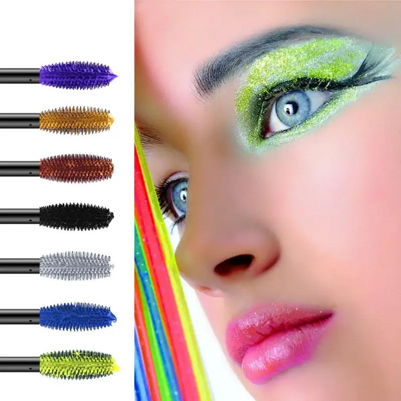 Professional Makeup Color Mascara Waterproof Fast Dry Eyelashes Curling Lengthening Makeup Eye Lashes Blue Purple Mascara TSLM1