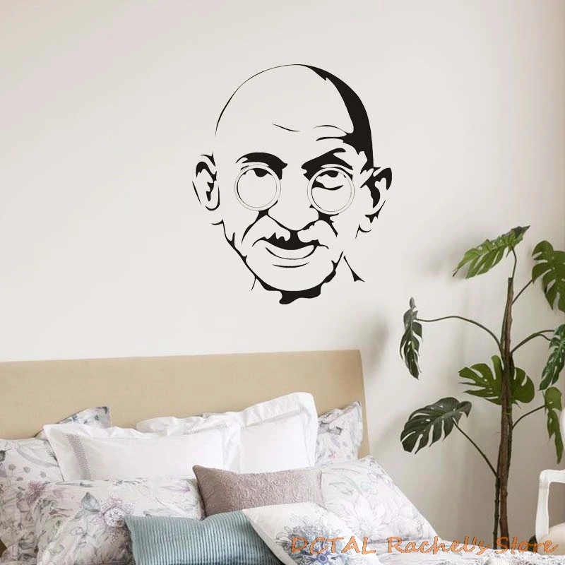 Mahatma Gandhi Wall Stickers Vinyl Celebrity Decal House Bedroom Decoration non-violent protest India