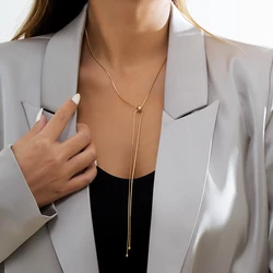 Simple Long Tassel Chain Necklace for Women Trendy Adjustable Choker Necklace 2022 Fashion Jewelry Chain on the Neck Girls Gifts